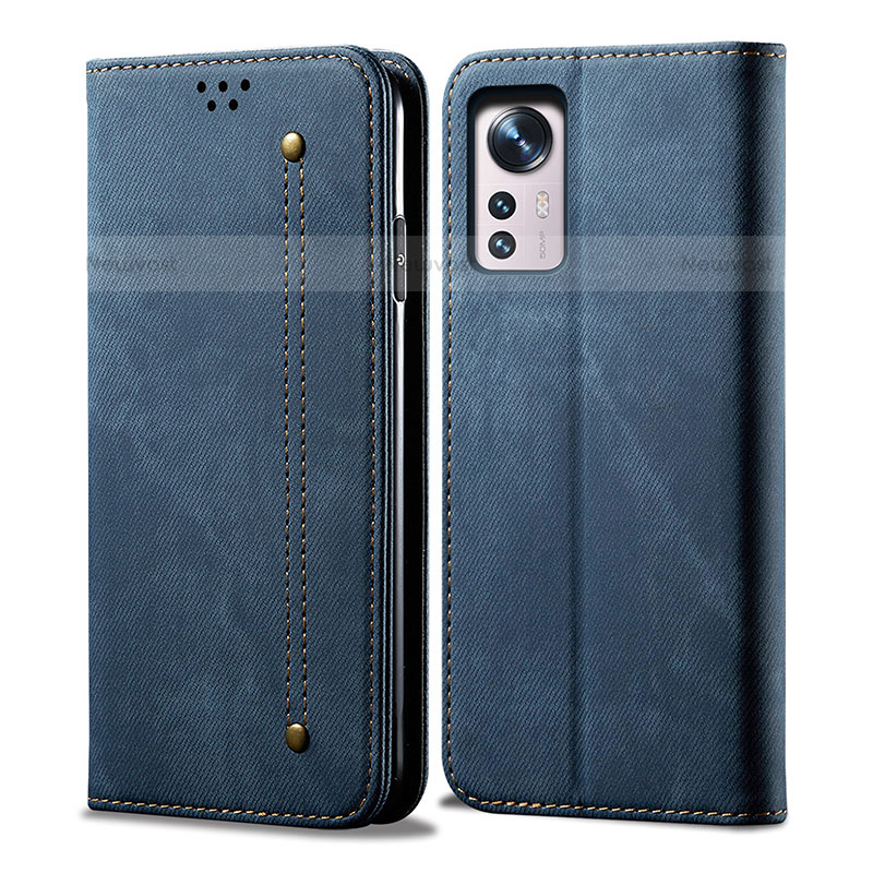 Cloth Case Stands Flip Cover for Xiaomi Mi 12S Pro 5G Blue