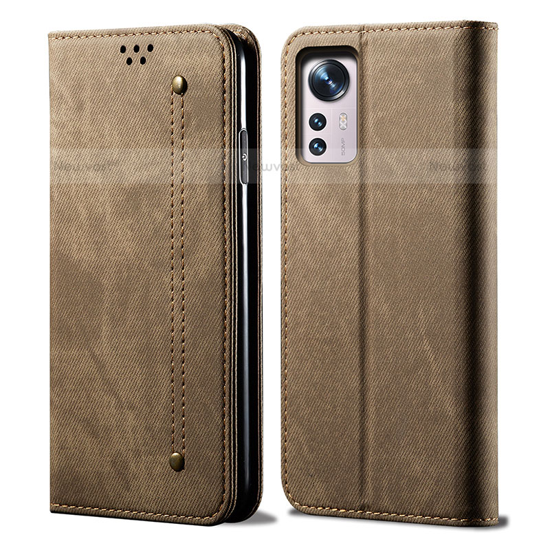 Cloth Case Stands Flip Cover for Xiaomi Mi 12S Pro 5G Khaki