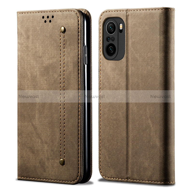 Cloth Case Stands Flip Cover for Xiaomi Poco F3 5G