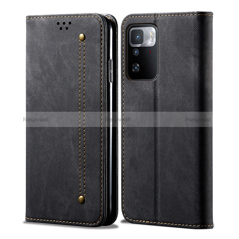 Cloth Case Stands Flip Cover for Xiaomi Poco X3 GT 5G Black