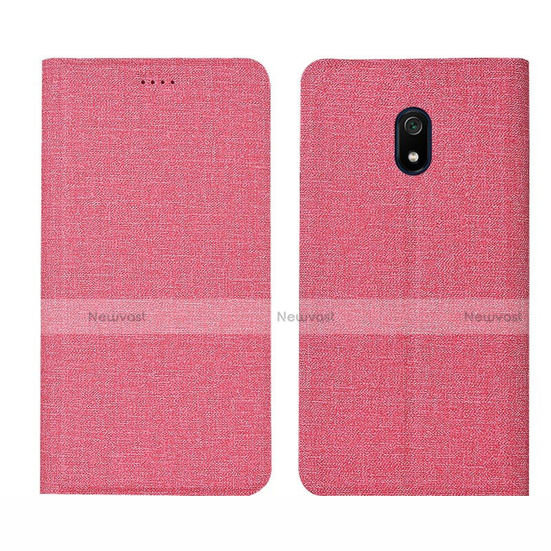 Cloth Case Stands Flip Cover for Xiaomi Redmi 8A Pink