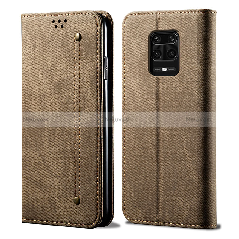 Cloth Case Stands Flip Cover for Xiaomi Redmi Note 10 Lite India Khaki