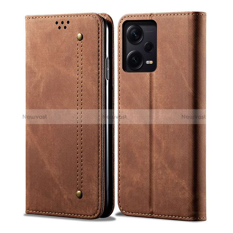 Cloth Case Stands Flip Cover for Xiaomi Redmi Note 12 Pro+ Plus 5G