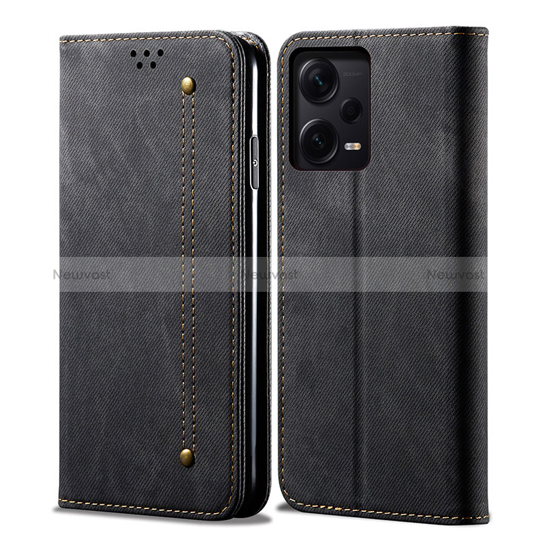 Cloth Case Stands Flip Cover for Xiaomi Redmi Note 12 Pro+ Plus 5G