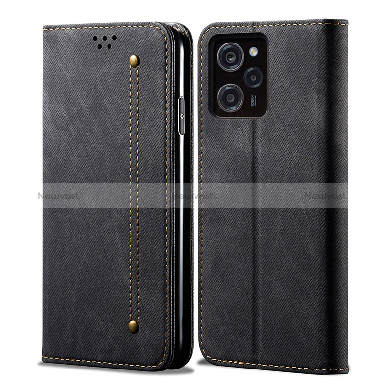 Cloth Case Stands Flip Cover for Xiaomi Redmi Note 12 Pro Speed 5G Black