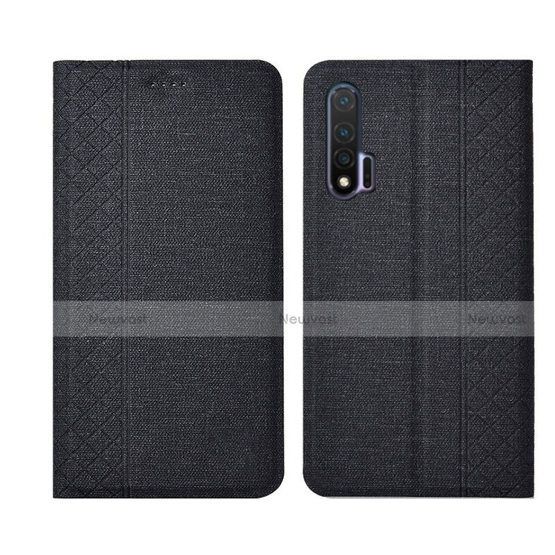 Cloth Case Stands Flip Cover H01 for Huawei Nova 6 5G Black