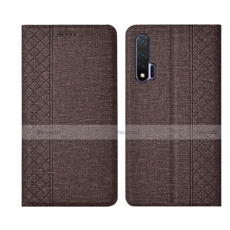 Cloth Case Stands Flip Cover H01 for Huawei Nova 6 5G Brown