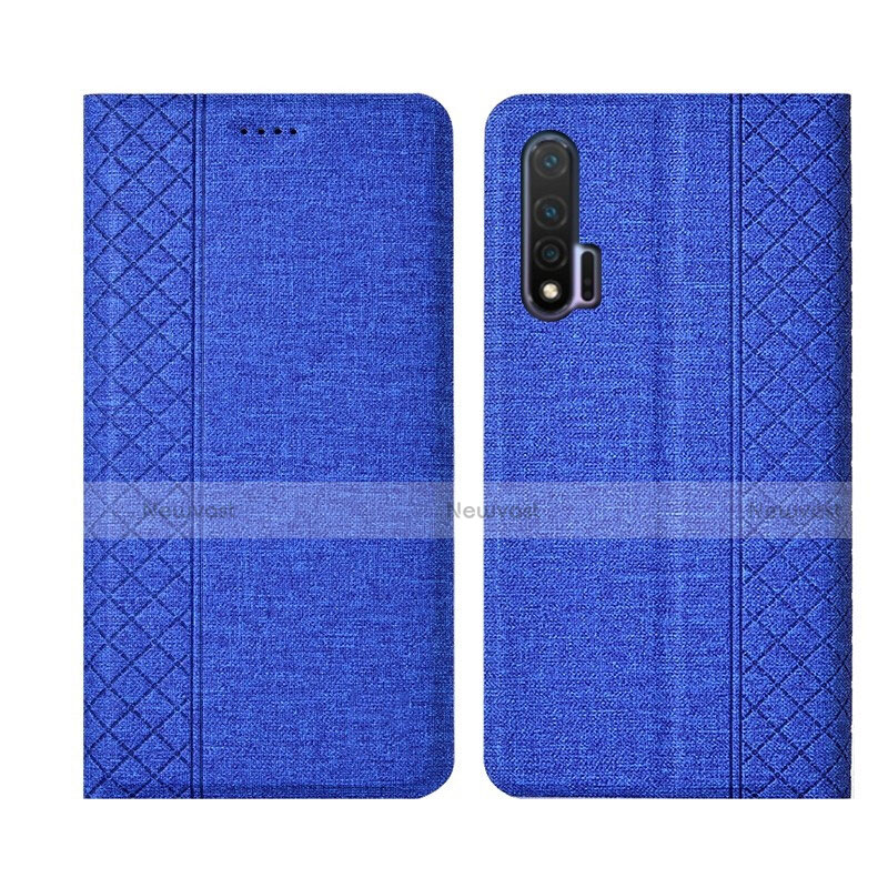 Cloth Case Stands Flip Cover H01 for Huawei Nova 6 Blue