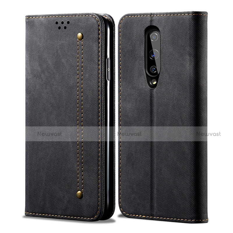 Cloth Case Stands Flip Cover H01 for OnePlus 8 Black