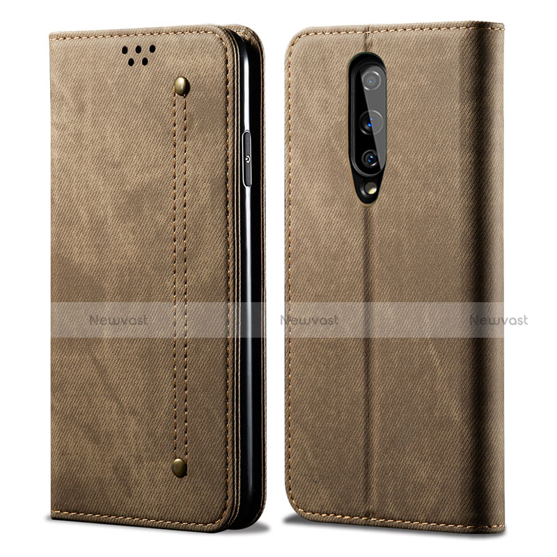 Cloth Case Stands Flip Cover H01 for OnePlus 8 Orange