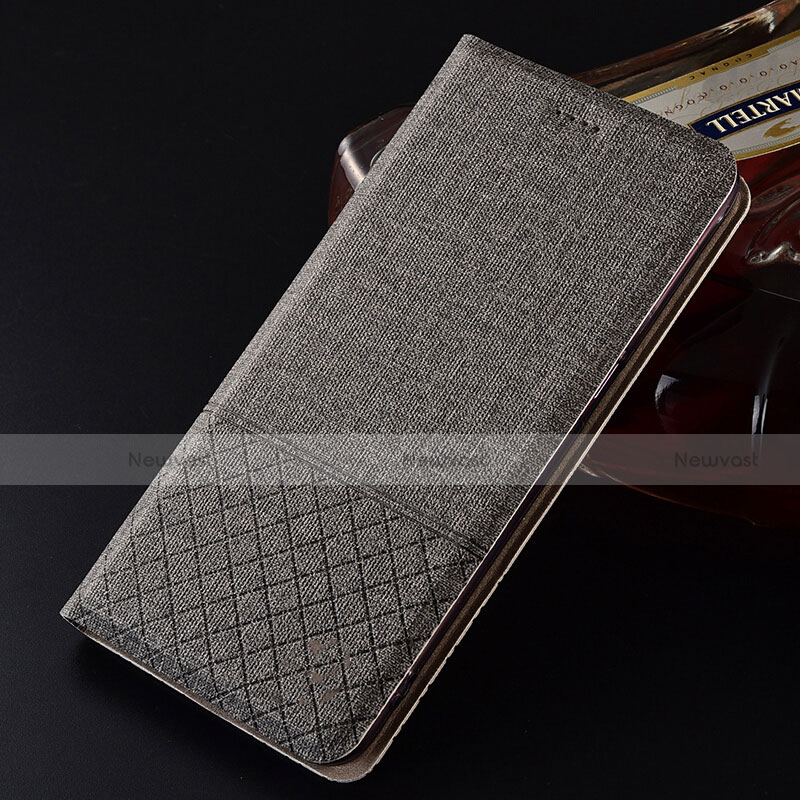 Cloth Case Stands Flip Cover H01 for Oppo K1 Gray