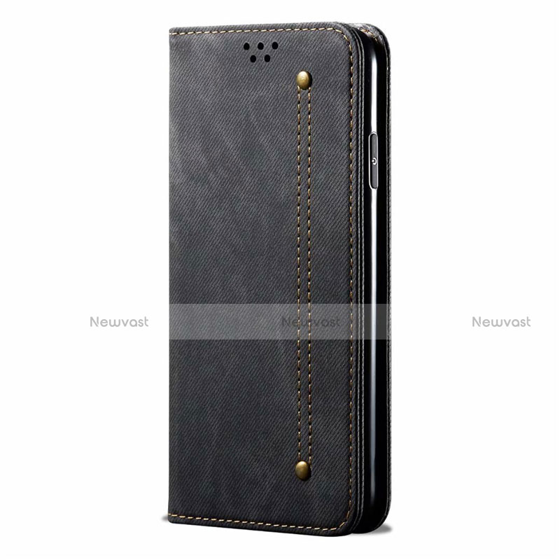 Cloth Case Stands Flip Cover H01 for Oppo Reno3 Black
