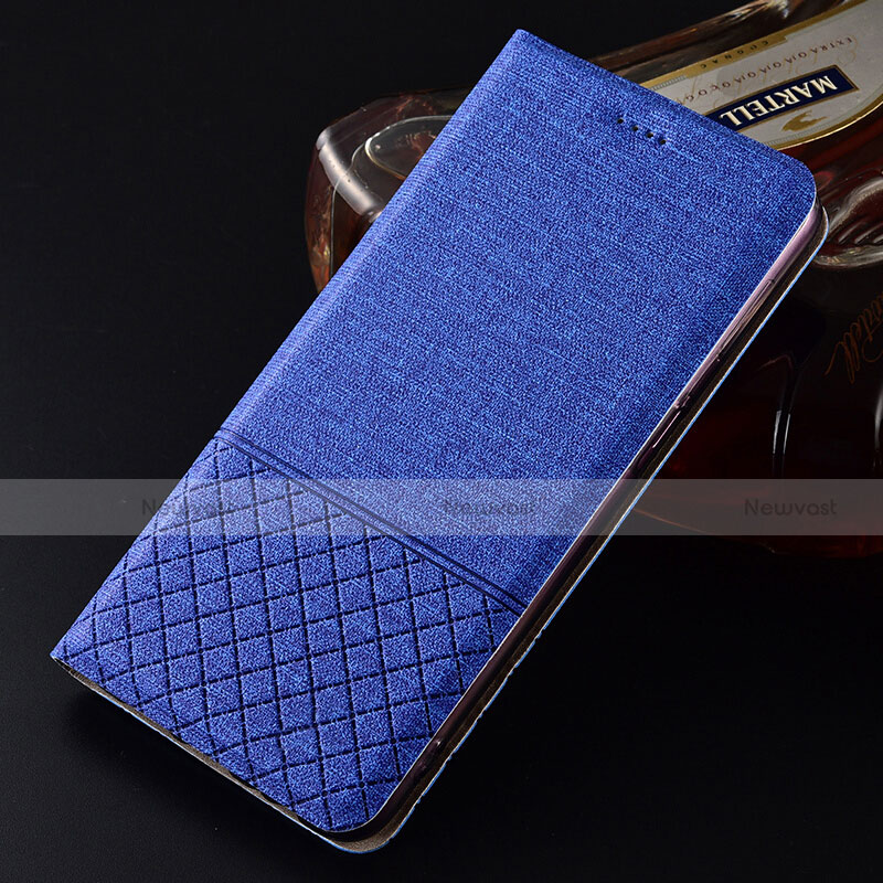 Cloth Case Stands Flip Cover H01 for Oppo RX17 Neo Blue