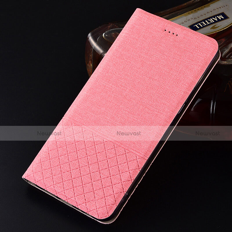 Cloth Case Stands Flip Cover H01 for Oppo RX17 Neo Pink