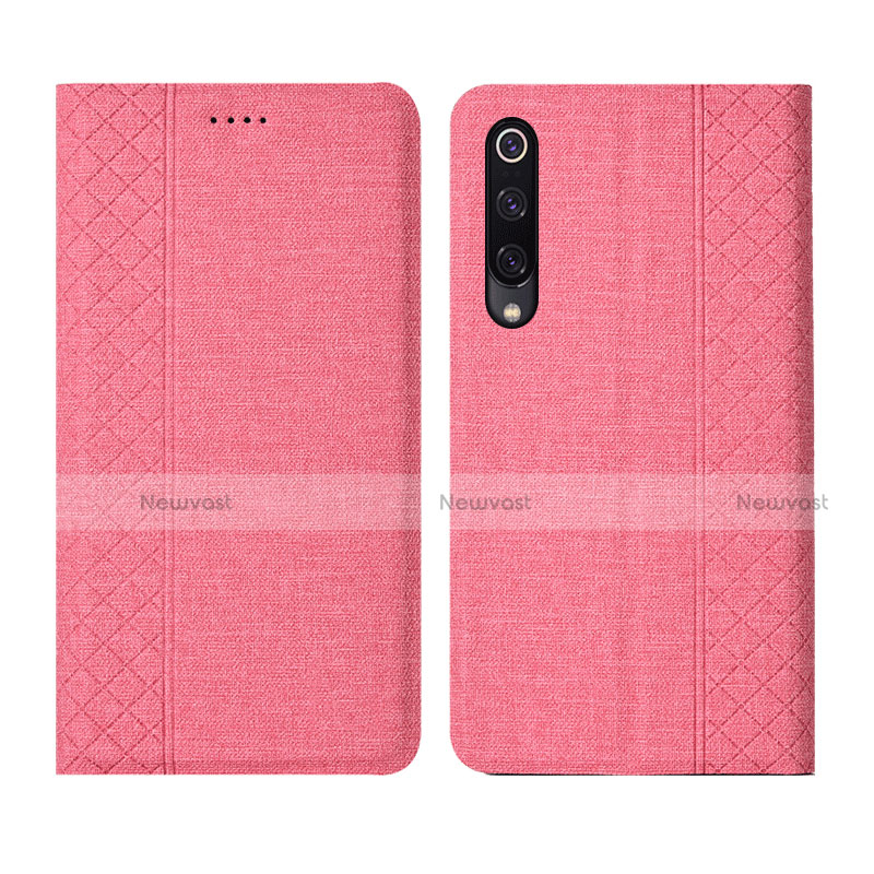 Cloth Case Stands Flip Cover H01 for Xiaomi Mi A3 Pink