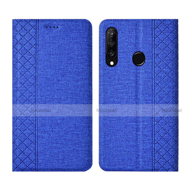 Cloth Case Stands Flip Cover H02 for Huawei P30 Lite Blue