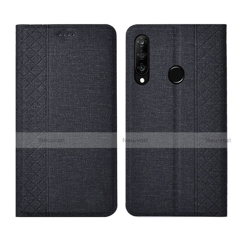 Cloth Case Stands Flip Cover H02 for Huawei P30 Lite New Edition Black