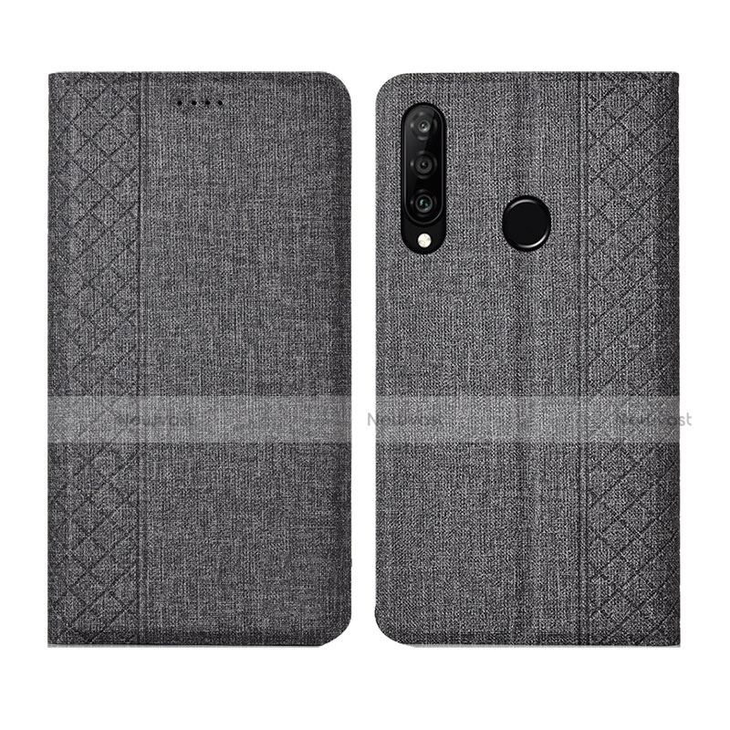 Cloth Case Stands Flip Cover H02 for Huawei P30 Lite New Edition Gray