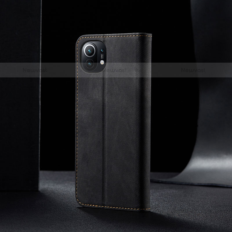 Cloth Case Stands Flip Cover H02 for Xiaomi Mi 11 5G Black