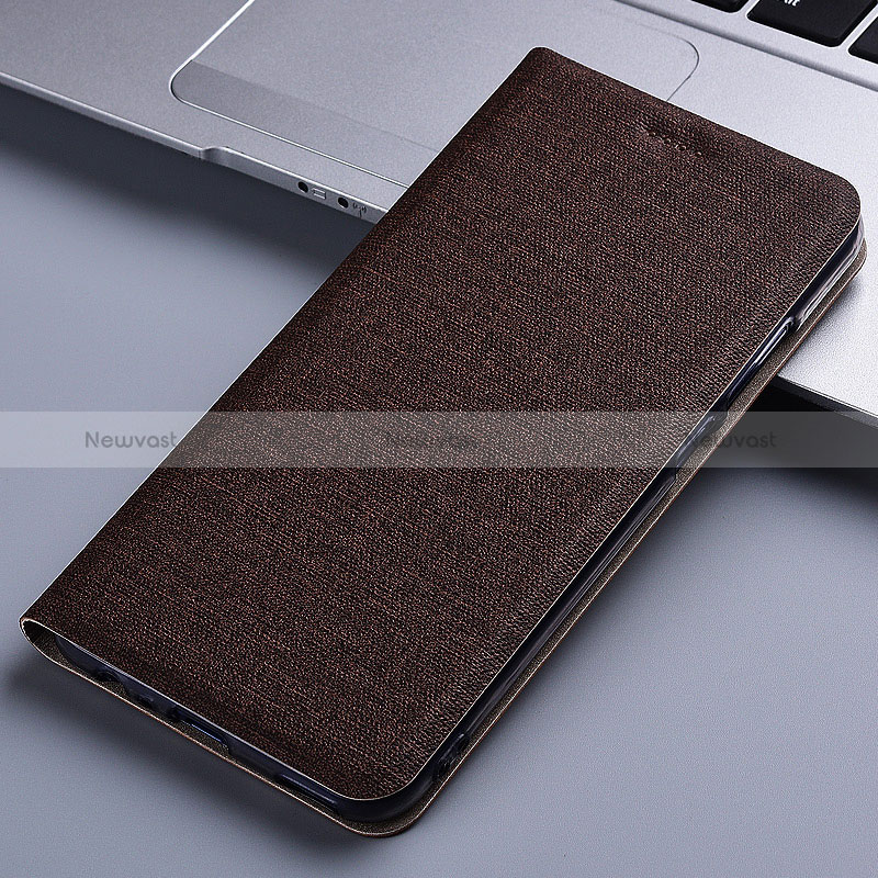 Cloth Case Stands Flip Cover H12P for Asus ROG Phone 5 ZS673KS Brown