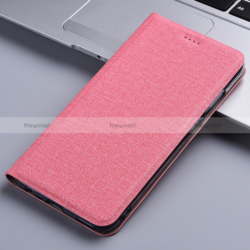 Cloth Case Stands Flip Cover H12P for Asus ROG Phone 5 ZS673KS Pink