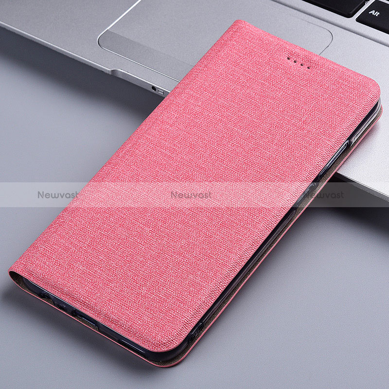 Cloth Case Stands Flip Cover H12P for Asus Zenfone 7 ZS670KS Pink