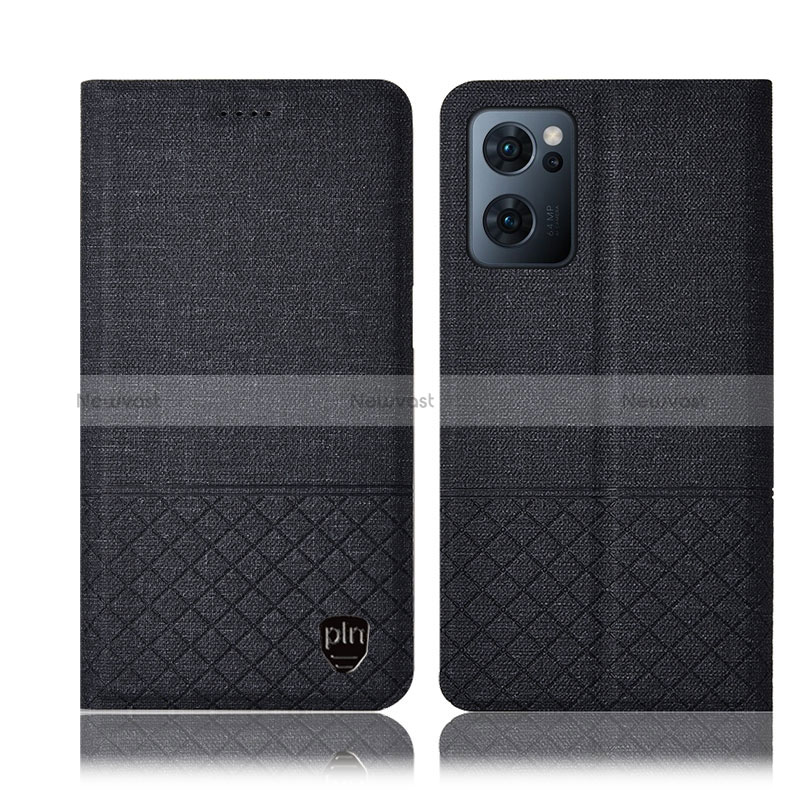 Cloth Case Stands Flip Cover H12P for OnePlus Nord CE 2 5G Black