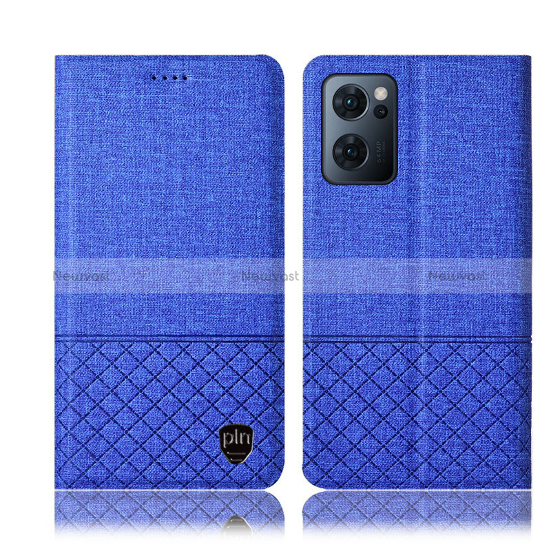 Cloth Case Stands Flip Cover H12P for OnePlus Nord CE 2 5G Blue