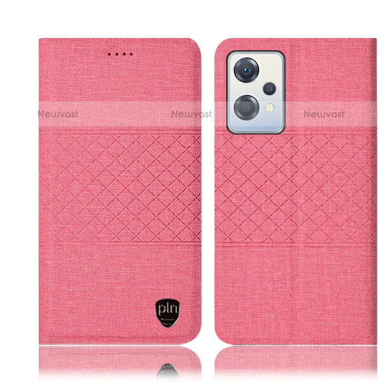 Cloth Case Stands Flip Cover H12P for OnePlus Nord CE 2 Lite 5G Pink