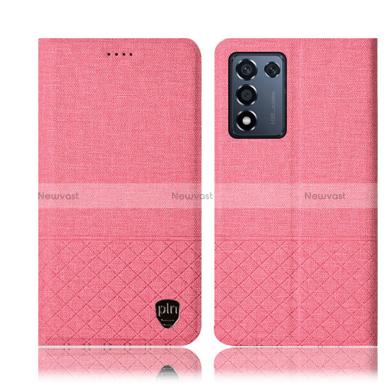 Cloth Case Stands Flip Cover H12P for Realme 9 SE 5G Pink