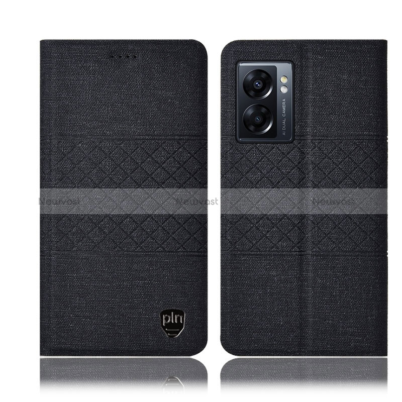Cloth Case Stands Flip Cover H12P for Realme Narzo 50 5G Black