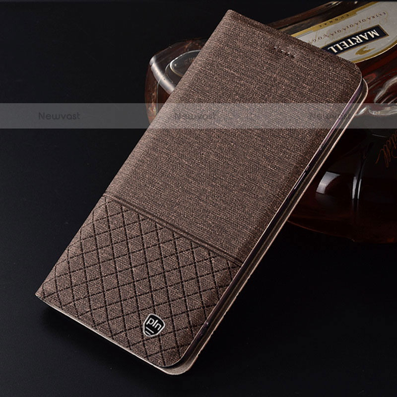 Cloth Case Stands Flip Cover H12P for Samsung Galaxy S20 Plus Brown