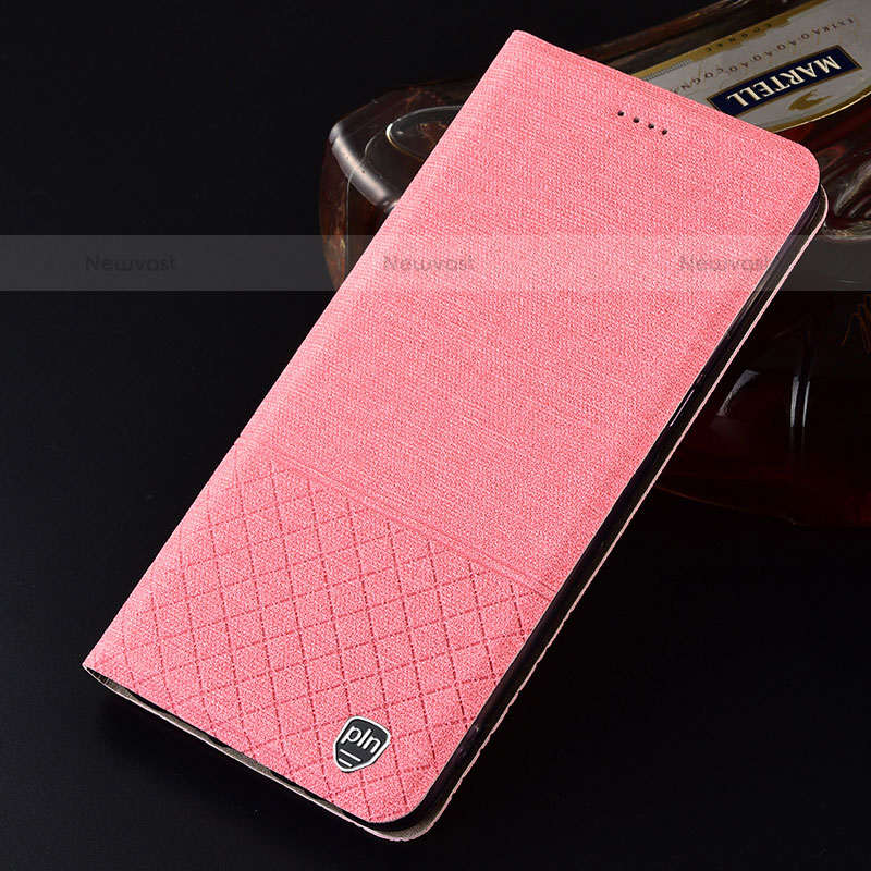 Cloth Case Stands Flip Cover H12P for Samsung Galaxy S21 FE 5G Pink