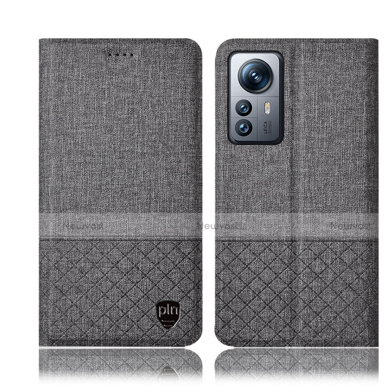 Cloth Case Stands Flip Cover H12P for Xiaomi Mi 12 5G Gray