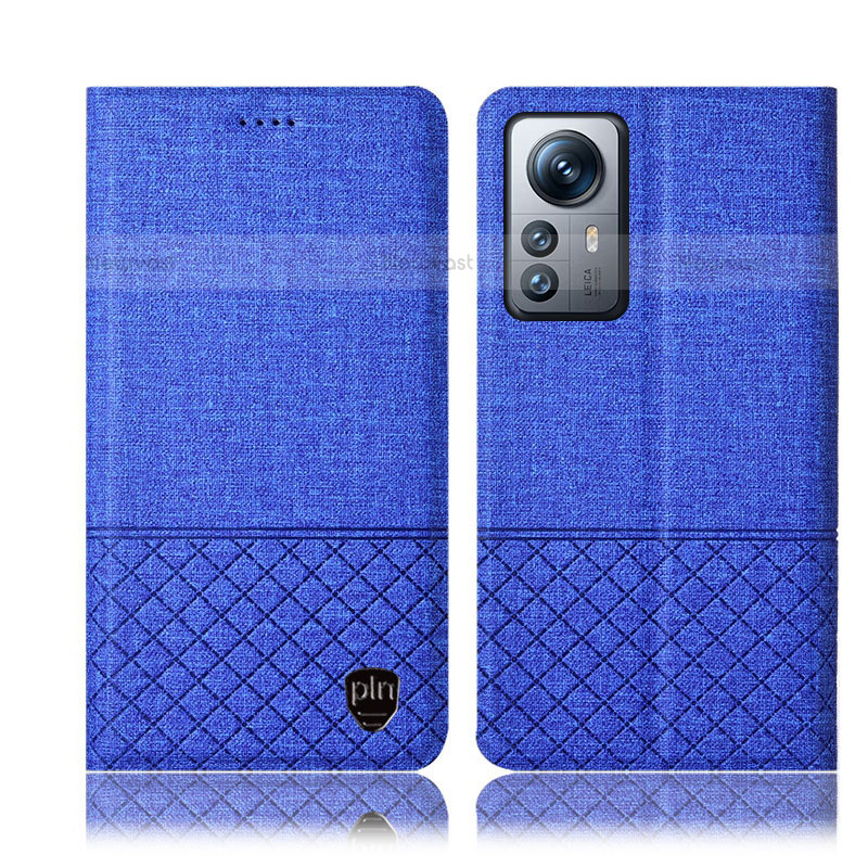 Cloth Case Stands Flip Cover H12P for Xiaomi Mi 12S 5G Blue