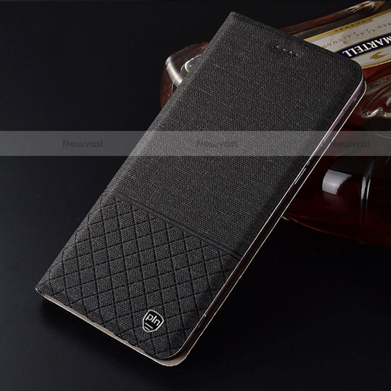 Cloth Case Stands Flip Cover H13P for Motorola Moto Edge S 5G Black