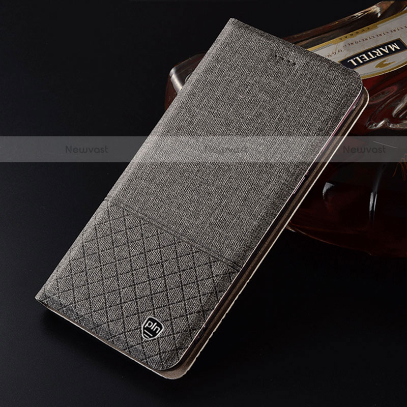 Cloth Case Stands Flip Cover H13P for Motorola Moto Edge S 5G Gray