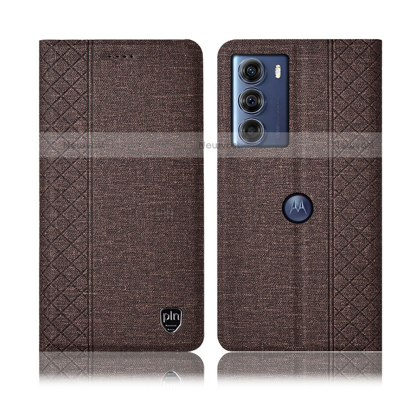 Cloth Case Stands Flip Cover H13P for Motorola Moto Edge S30 5G Brown