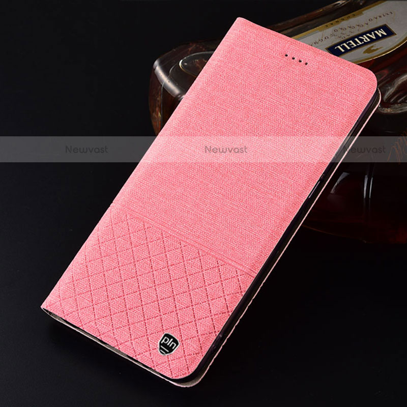 Cloth Case Stands Flip Cover H13P for Motorola Moto G Play (2023) Pink