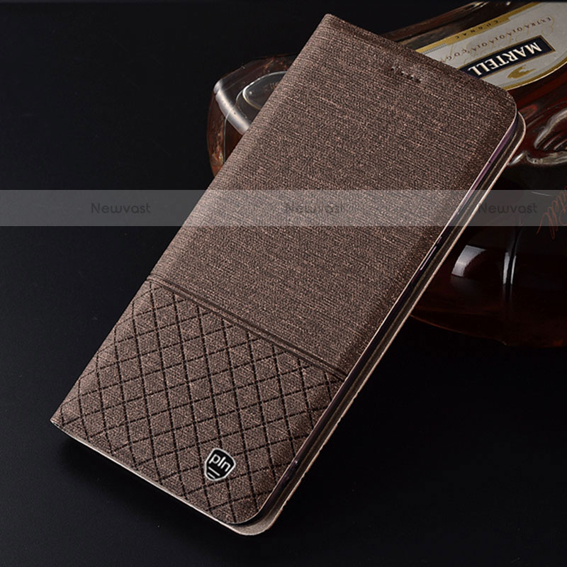 Cloth Case Stands Flip Cover H13P for Motorola Moto G Power (2022) Brown
