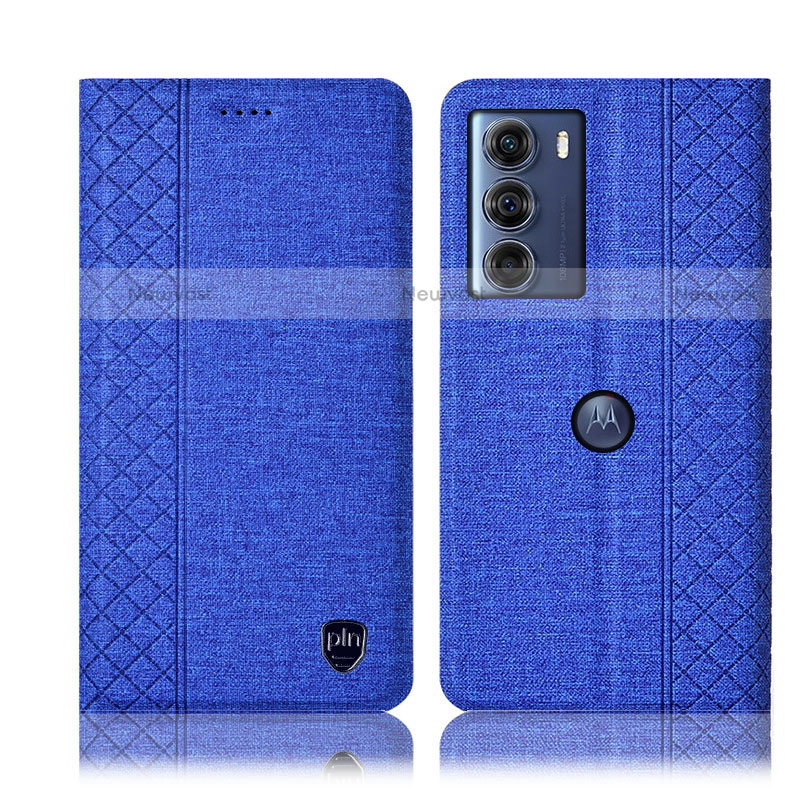 Cloth Case Stands Flip Cover H13P for Motorola Moto G200 5G Blue