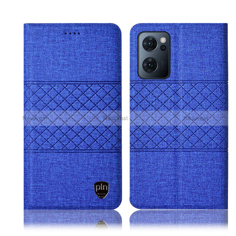 Cloth Case Stands Flip Cover H13P for OnePlus Nord CE 2 5G Blue