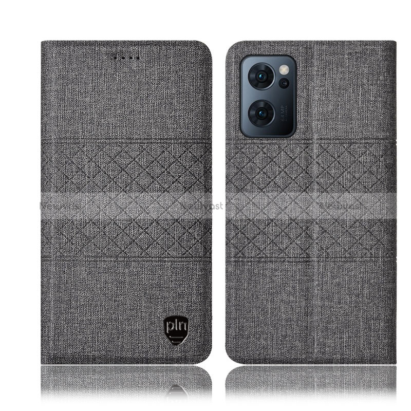 Cloth Case Stands Flip Cover H13P for OnePlus Nord CE 2 5G Gray