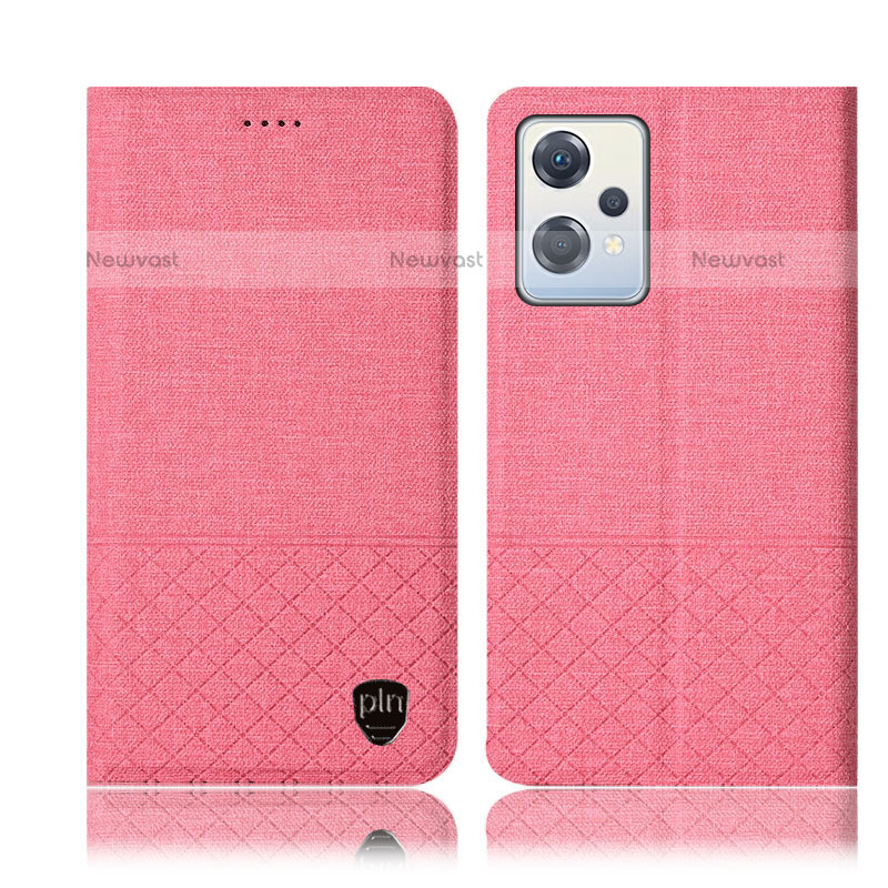 Cloth Case Stands Flip Cover H13P for OnePlus Nord CE 2 Lite 5G Pink