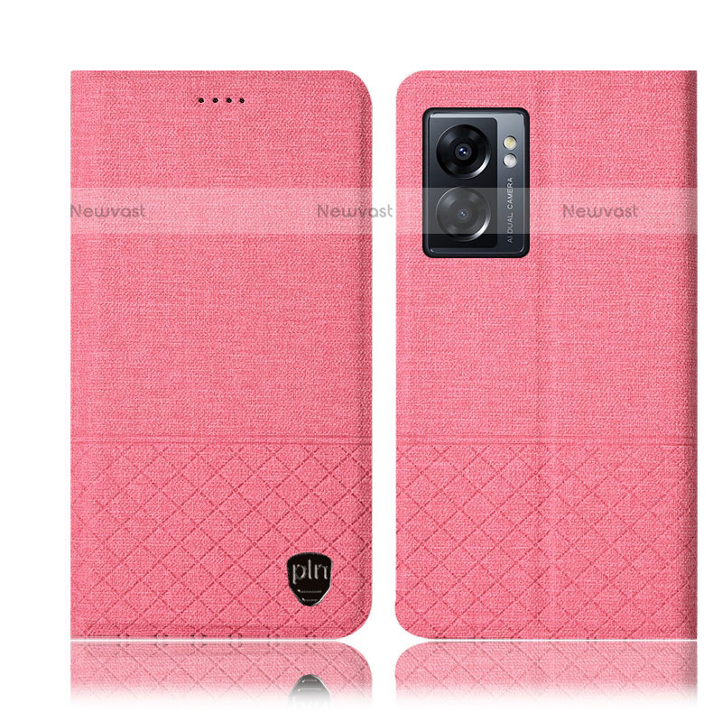 Cloth Case Stands Flip Cover H13P for OnePlus Nord N300 5G Pink