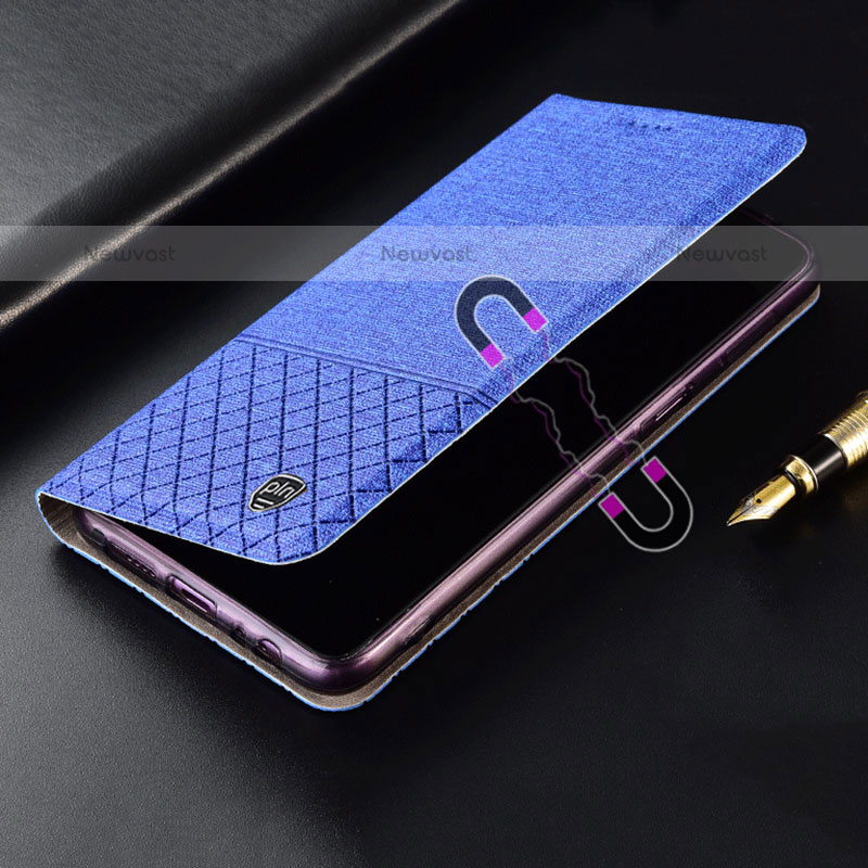 Cloth Case Stands Flip Cover H13P for Oppo A55S 5G