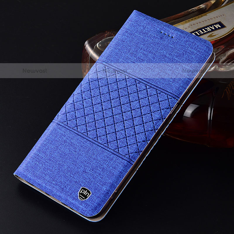 Cloth Case Stands Flip Cover H13P for Samsung Galaxy A11 Blue