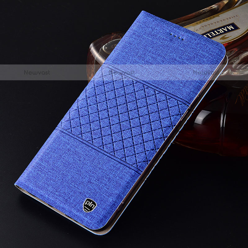 Cloth Case Stands Flip Cover H13P for Samsung Galaxy Note 10 Plus 5G Blue