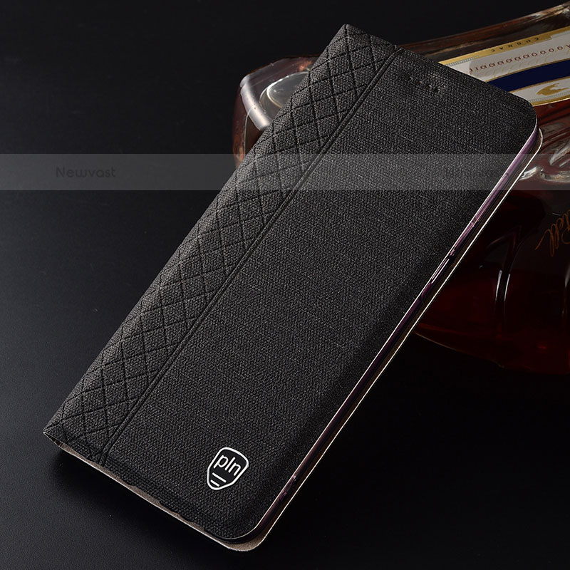 Cloth Case Stands Flip Cover H13P for Samsung Galaxy S22 5G Black