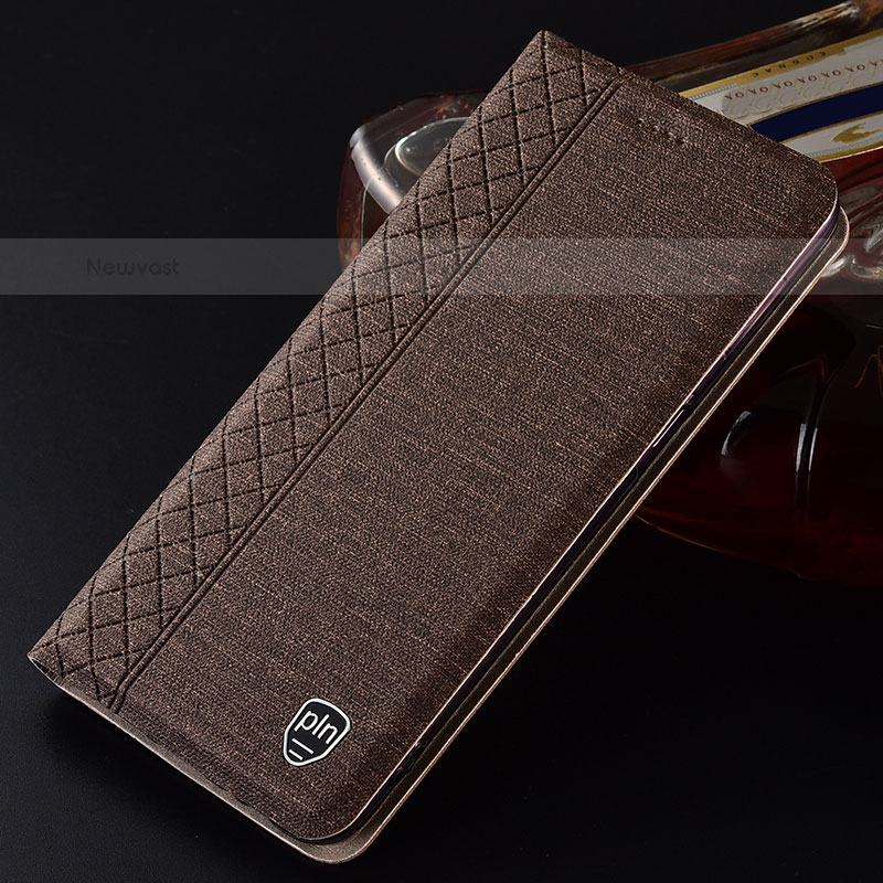 Cloth Case Stands Flip Cover H13P for Samsung Galaxy S22 5G Brown